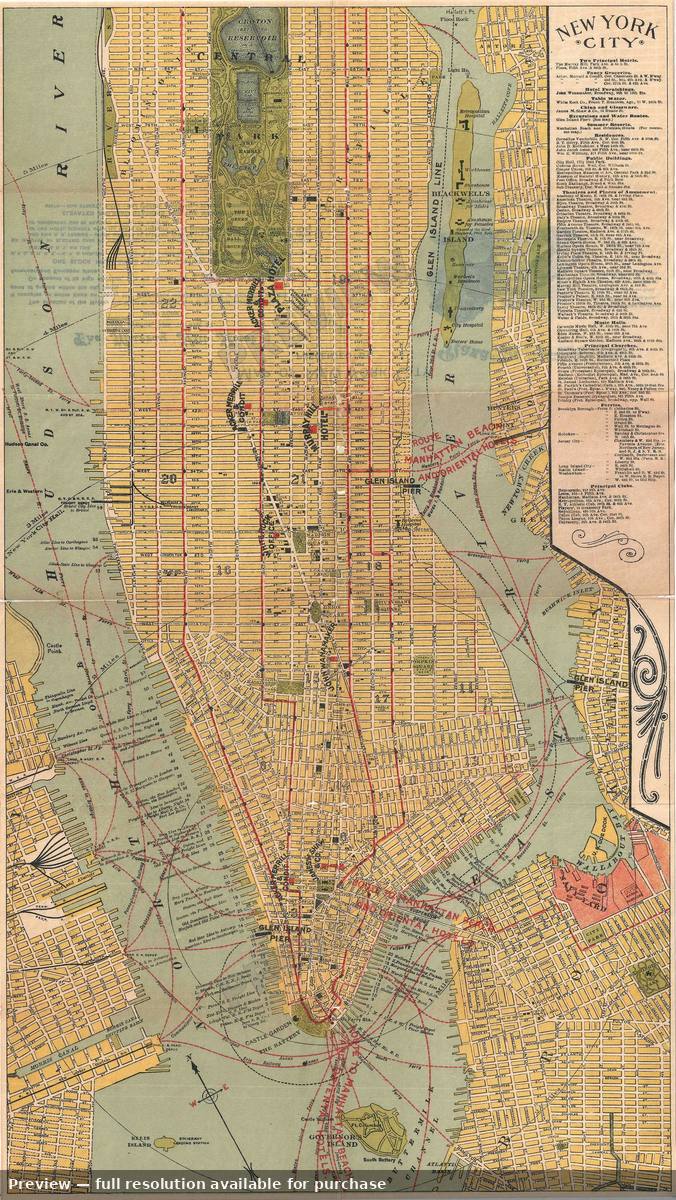 Antique map: New York City, 1920