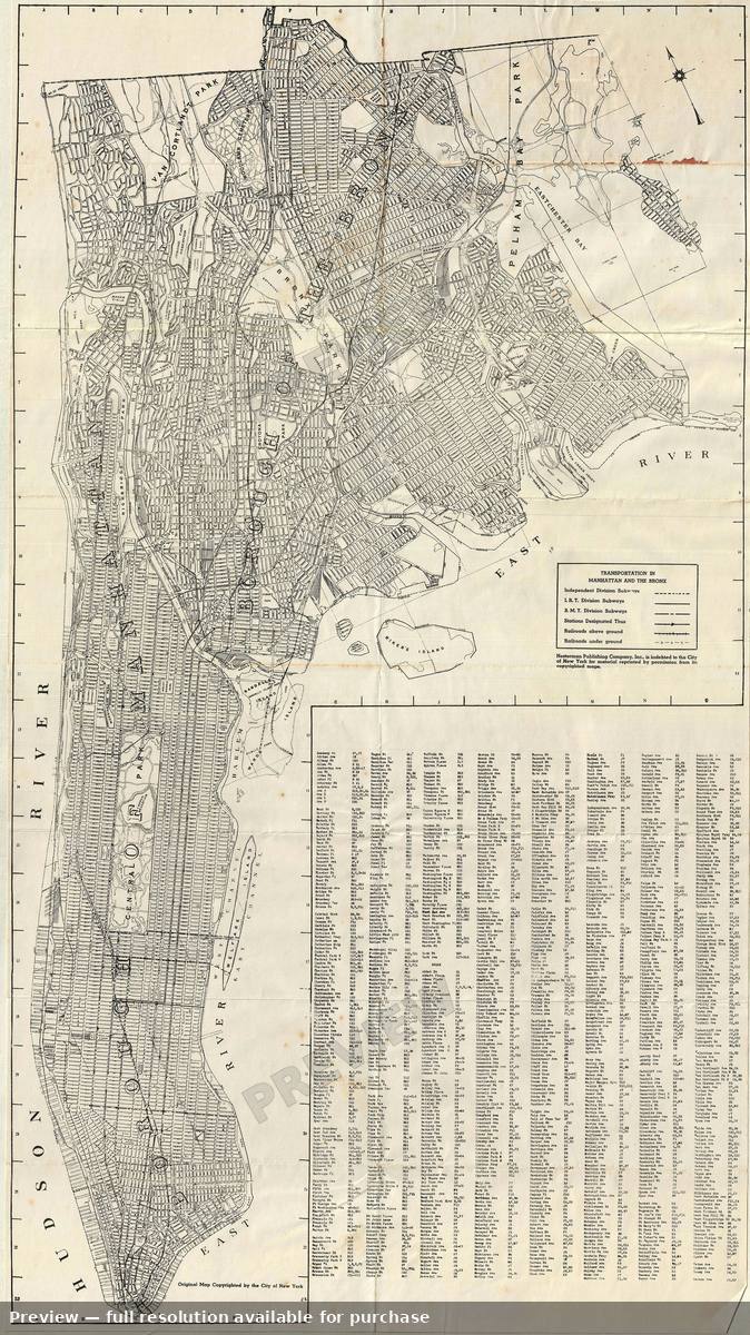 Antique map: New York City, 1943, 1943