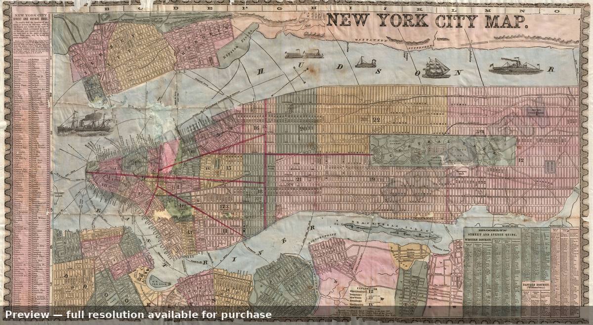 Antique map: New York City, 1857, 1857