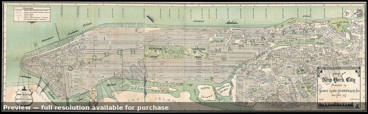 Antique map: New York City, 1930, 1930