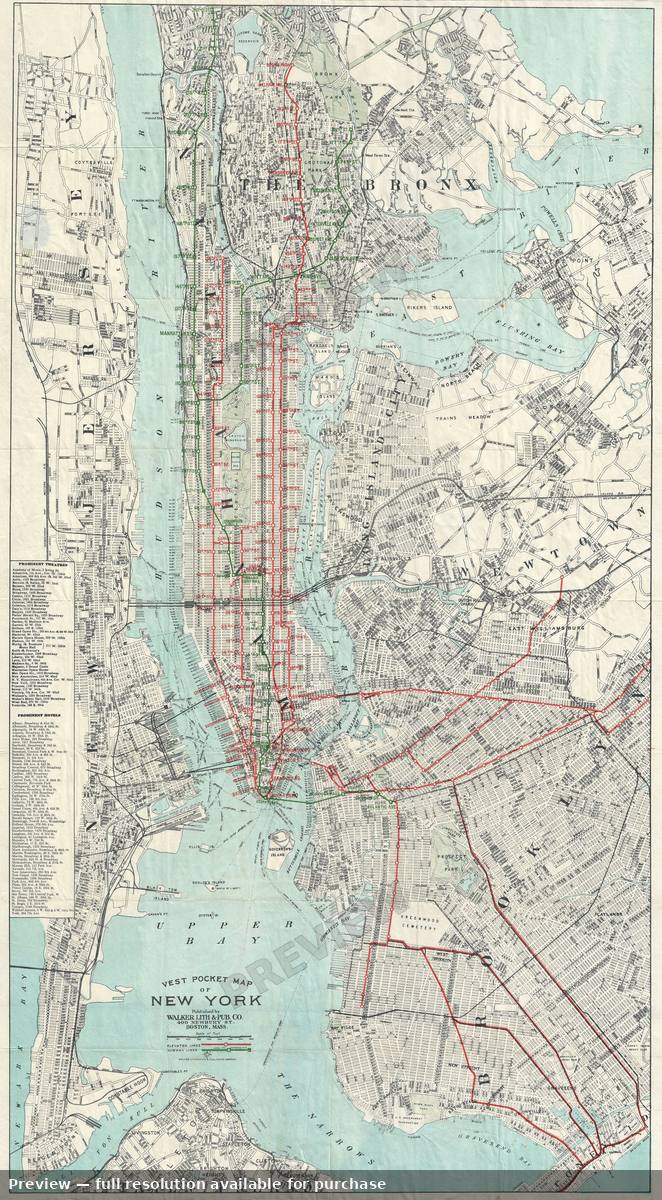 Antique map: New York City, 1907, 1907