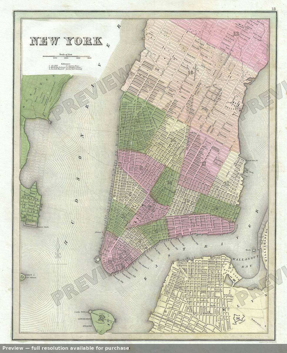 Antique map: New York City 2, 1839, 1839