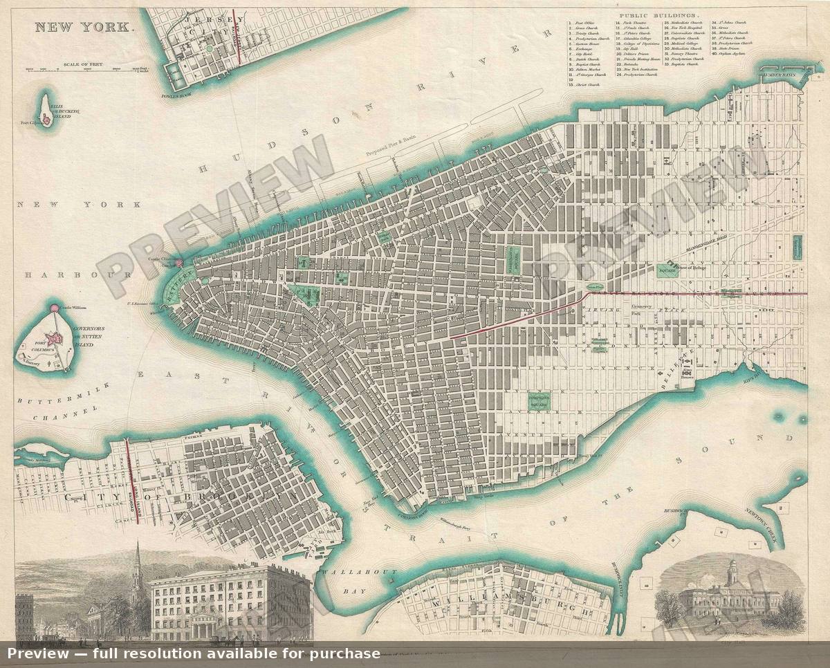 Antique map: New York City 2, 1840
