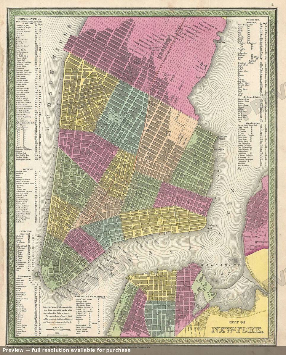 Antique map: New York City 4, 1854, 1854