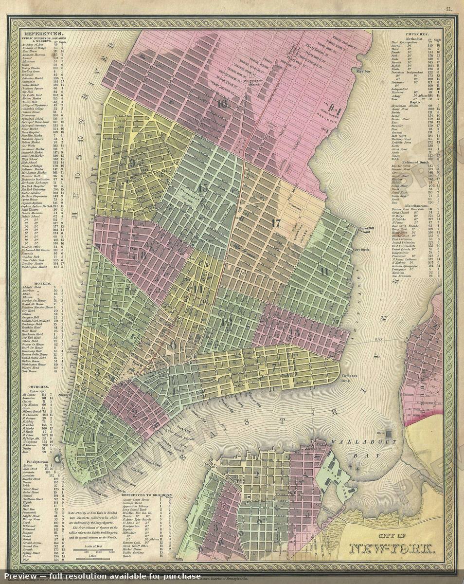 Antique map: New York City 5, 1854, 1854