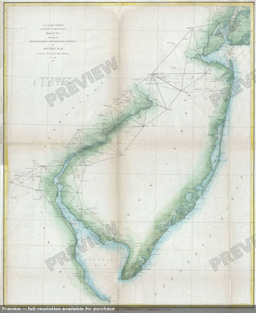 Antique map: New York City Cape Henlopen, 1851, 1851
