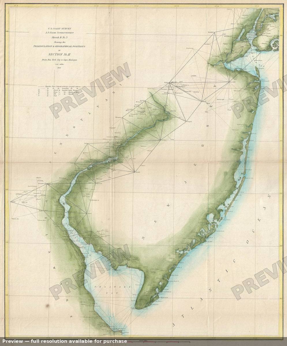 Antique map: New York City Cape Henlopen 2, 1851, 1851