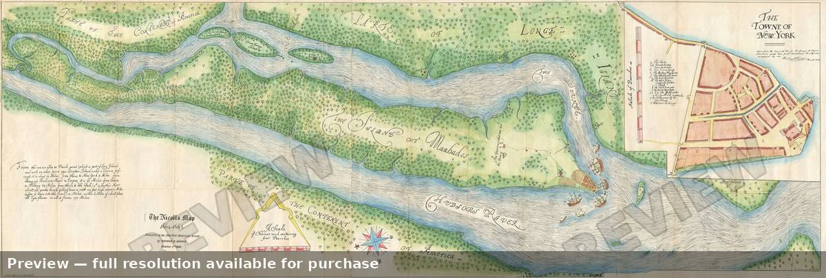 Antique map: New York City Nicolls Map, 1863, 1863