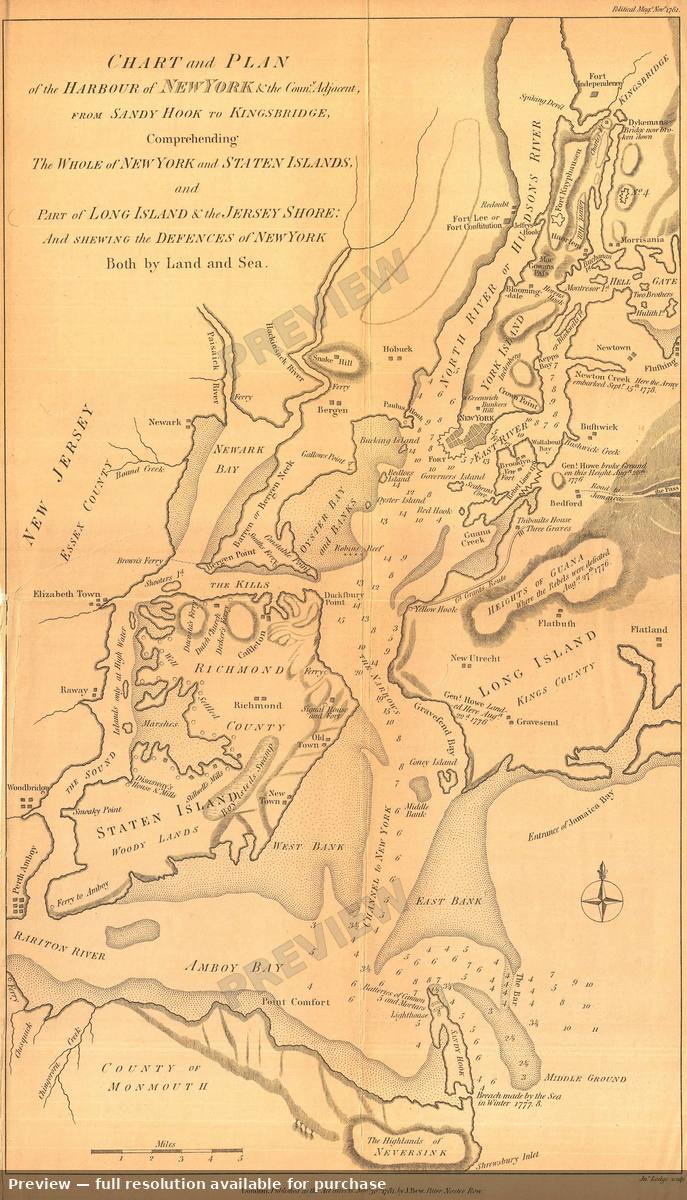 Antique map: New York City Vic, 1781, 1781