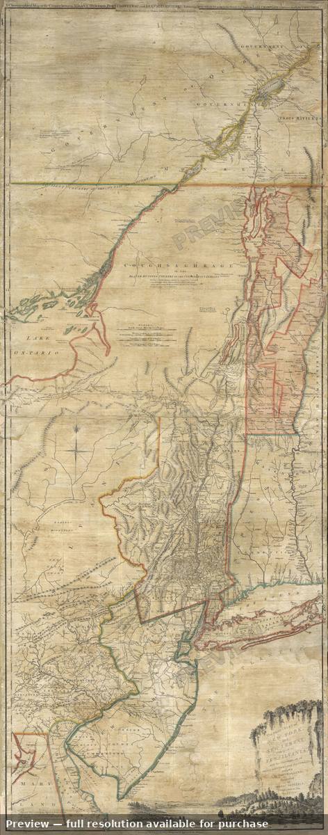 Antique map: New York New Jersey, 1768