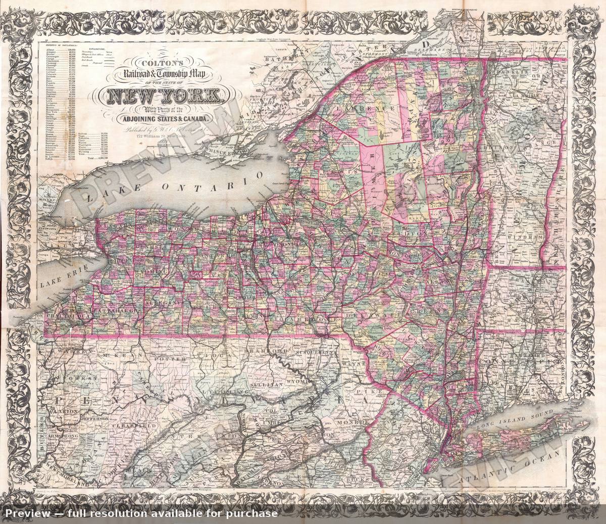 Antique map: New York PM, 1876, 1876