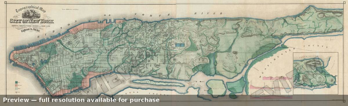 Antique map: New York Waterways, 1865
