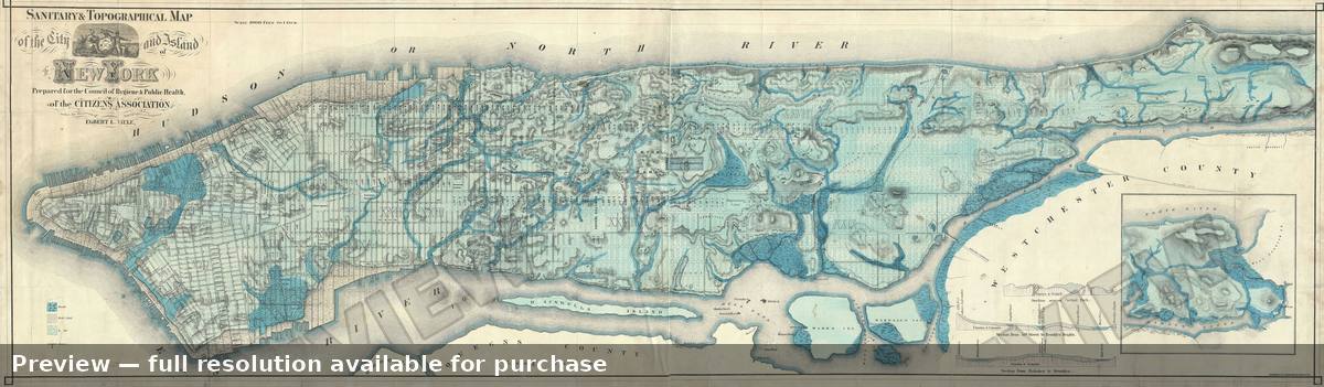 Antique map: New York Waterways 2, 1865