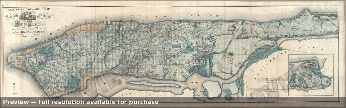 Antique map: New York Waterways 3, 1865