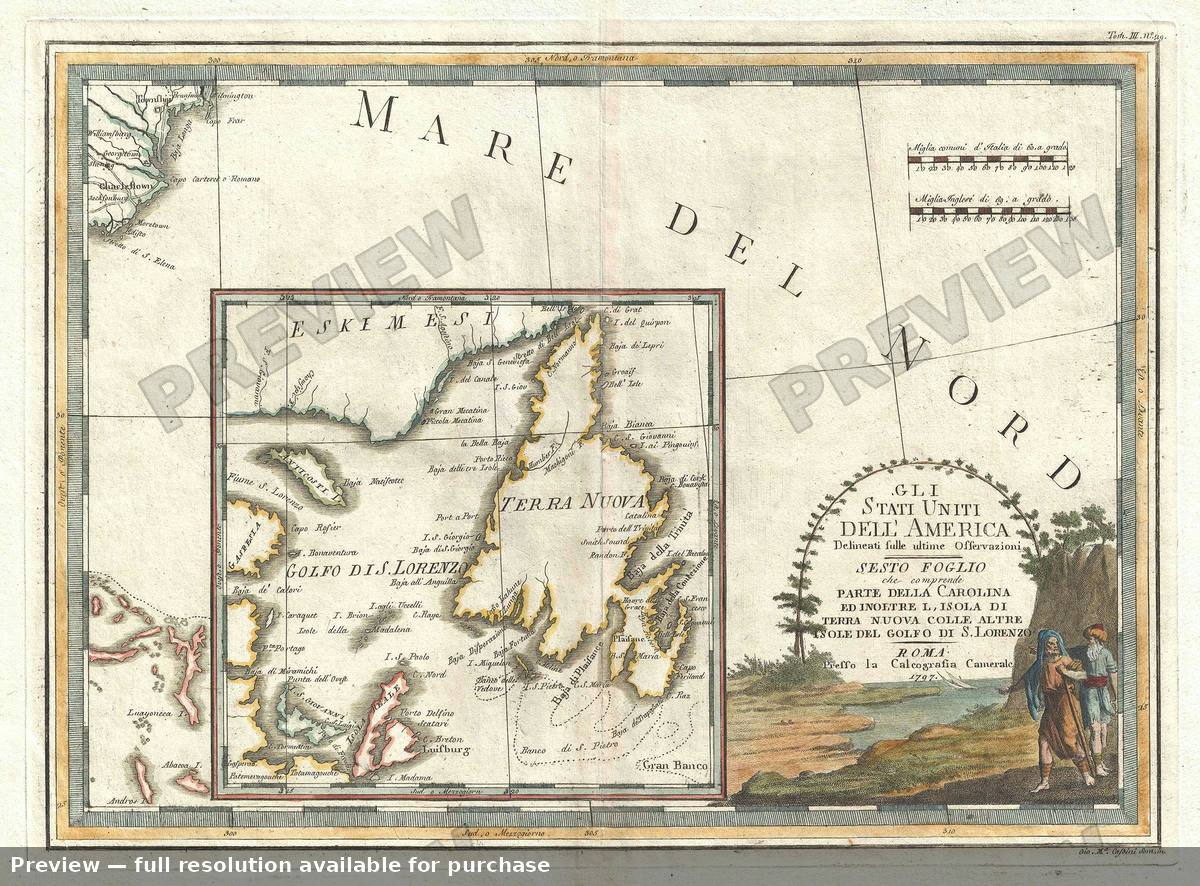Antique map: Newfoundland, 1797, 1797