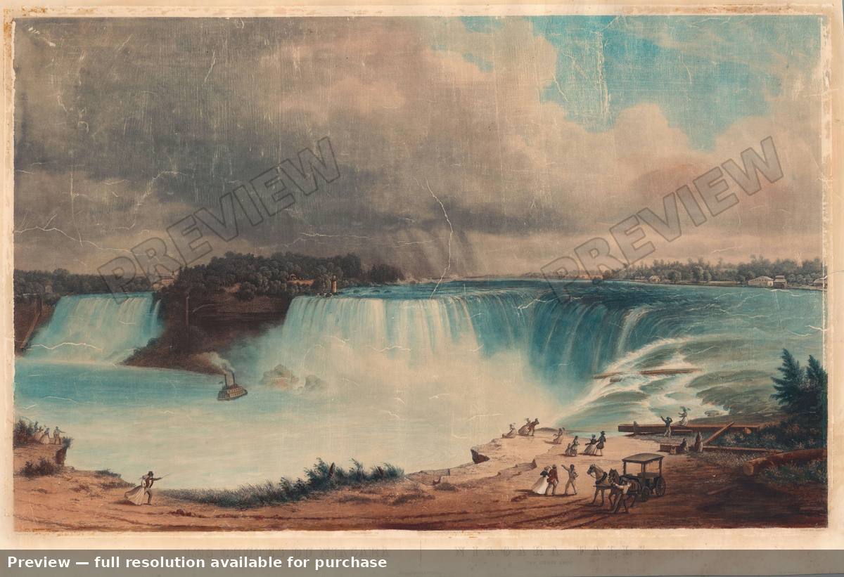 Antique map: Niagara Falls Horseshoe, 1852