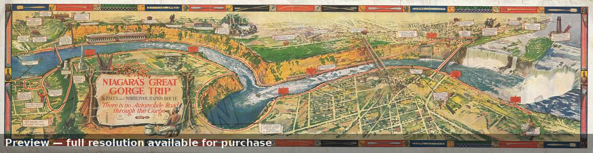Antique map: Niagara Gorge Trip, 1930, 1930