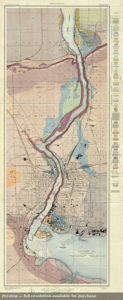 Antique map: Niagara River, 1913