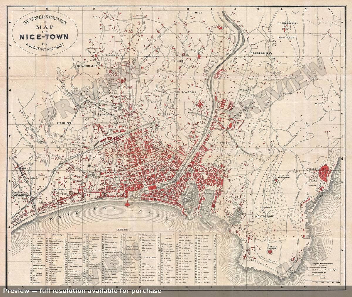 Antique map: Nice, 1890, 1890