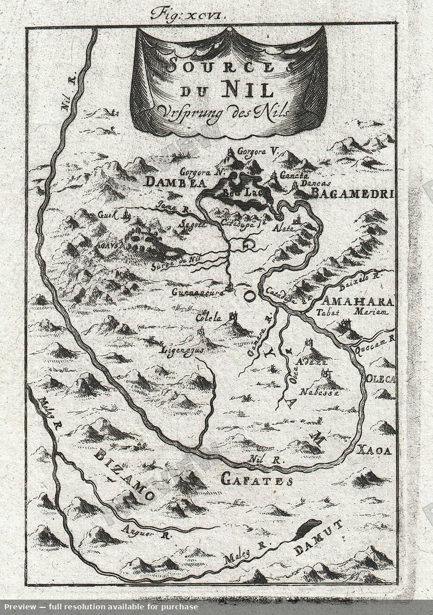 Antique map: Nil, 1719
