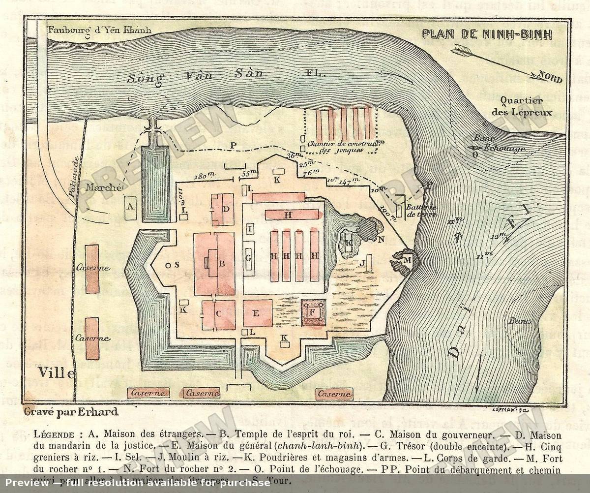 Antique map: Ninh Binh, 1877, 1877