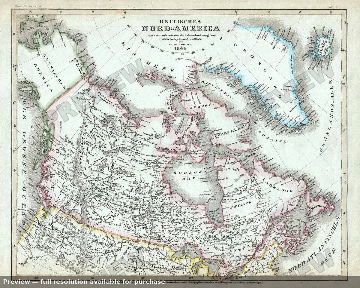 Antique map: Nord America, 1849, 1849