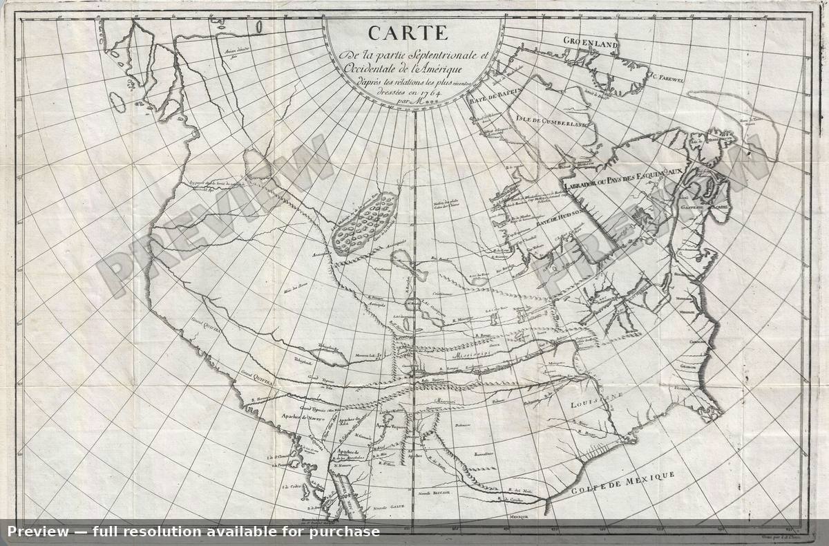 Antique map: North America, 1764, 1764
