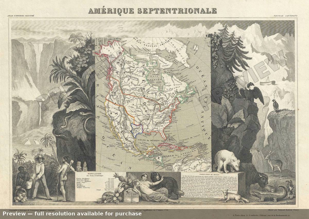 Antique map: North America 2, 1852