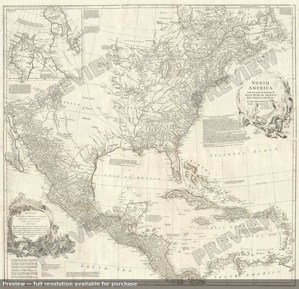 Antique map: North America 2, 1752, 1752