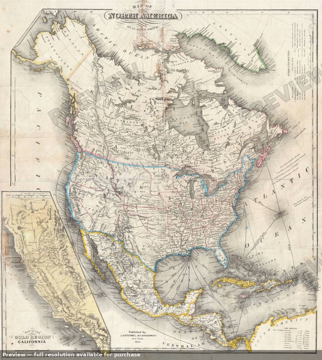 Antique map: North America 2, 1850