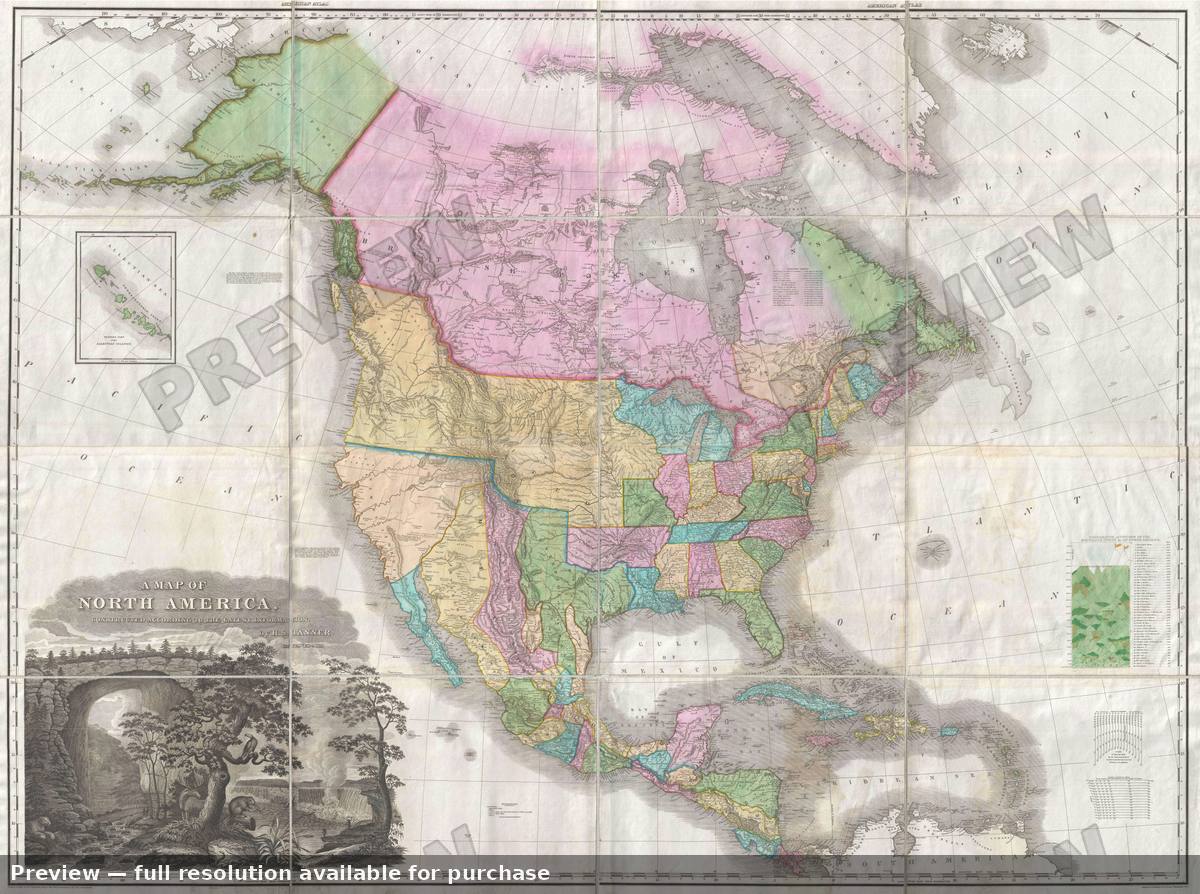Antique map: North America 2, 1825, 1825