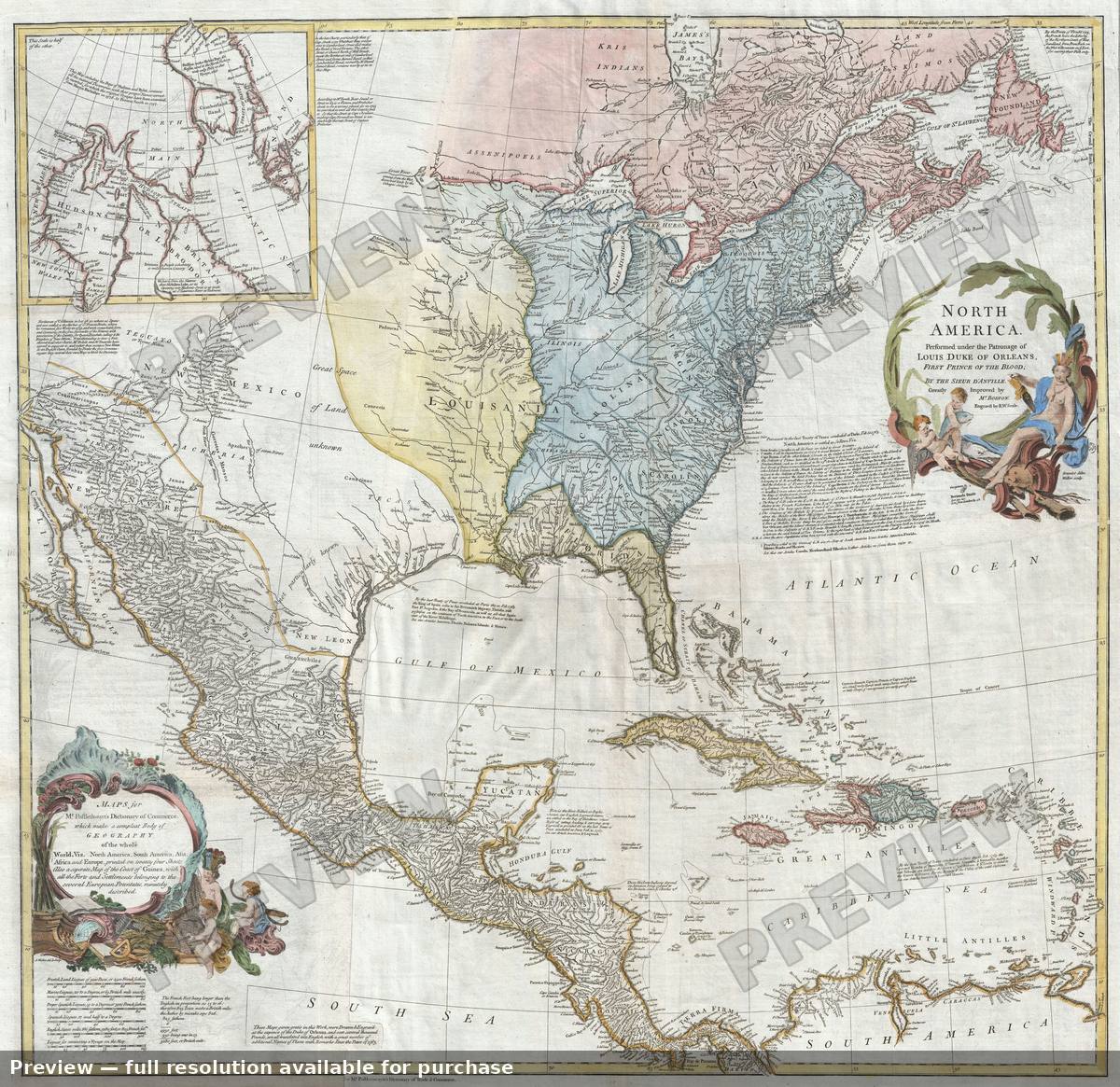 Antique map: North America 3, 1752, 1752