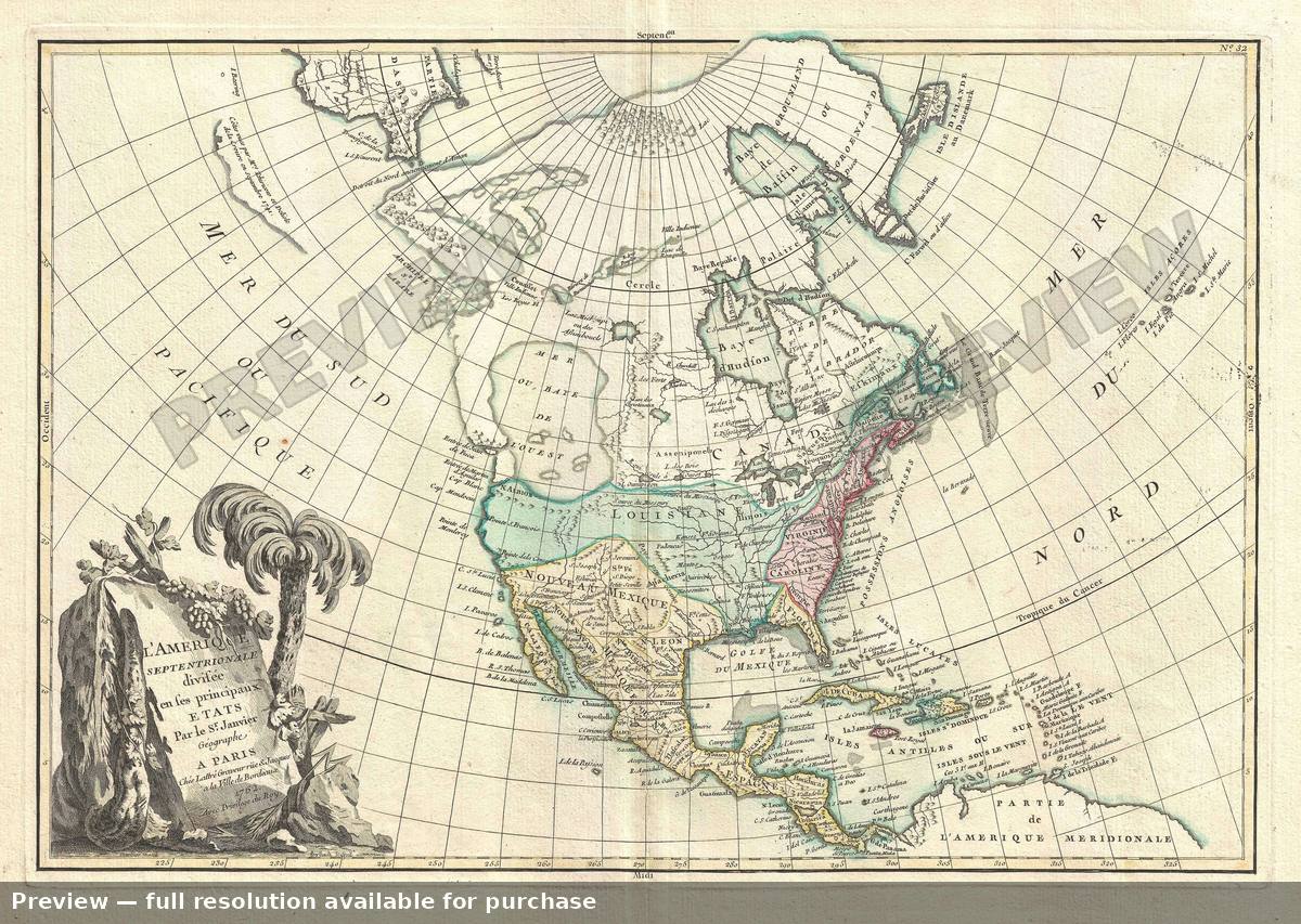 Antique map: North America 4, 1762, 1762