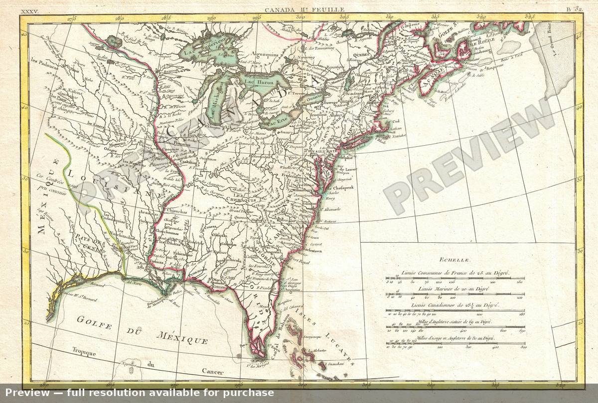 Antique map: North America East, 1776, 1776