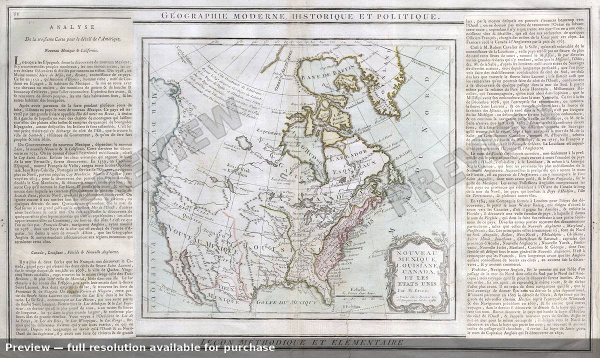 Antique map: North Amerique, 1786, 1786