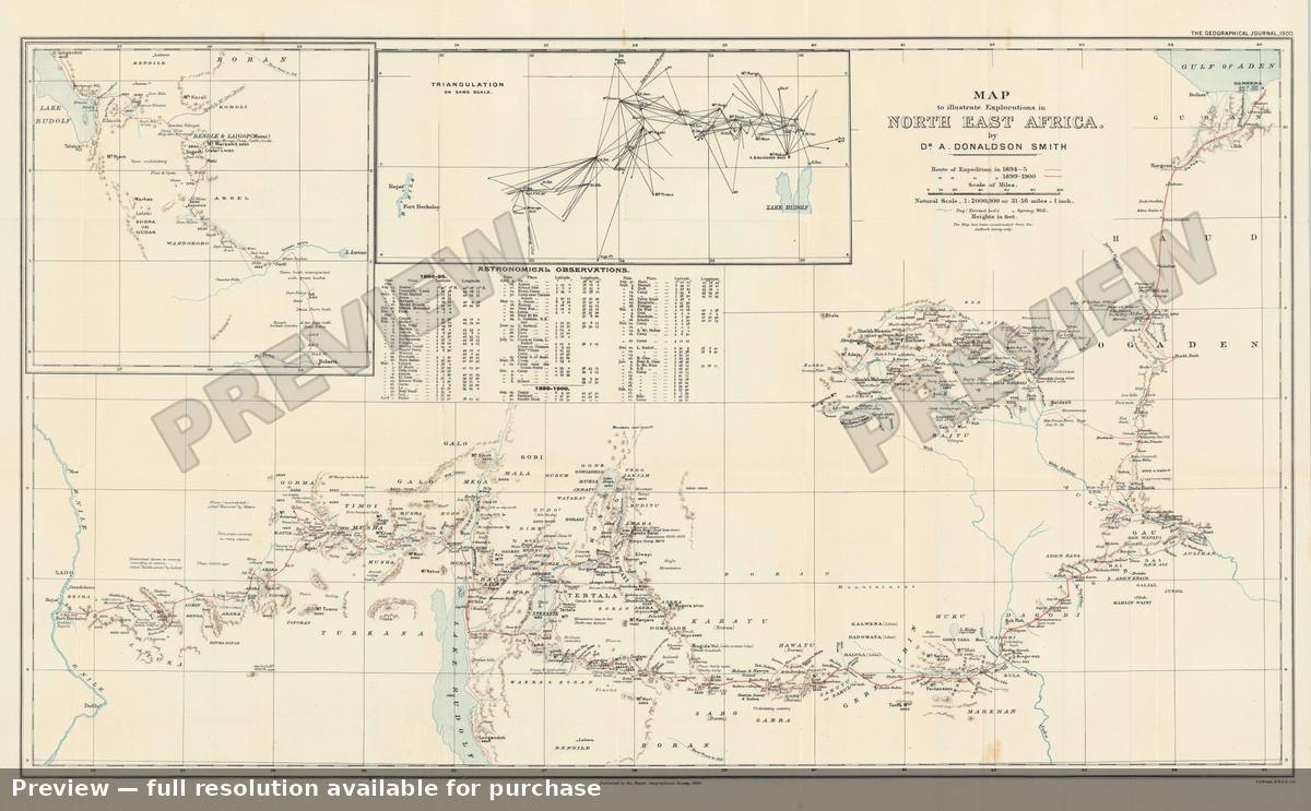 Antique map: North East Africa, 1900, 1900