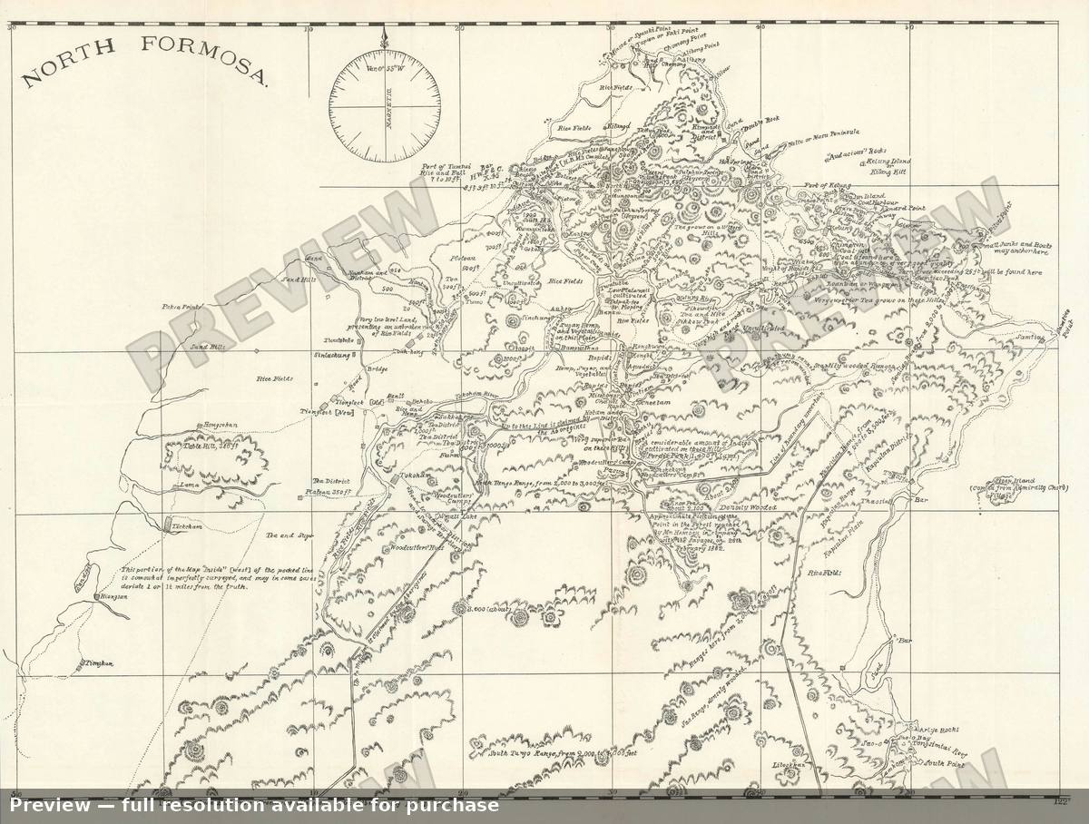 Antique map: North Formosa, 1886, 1886