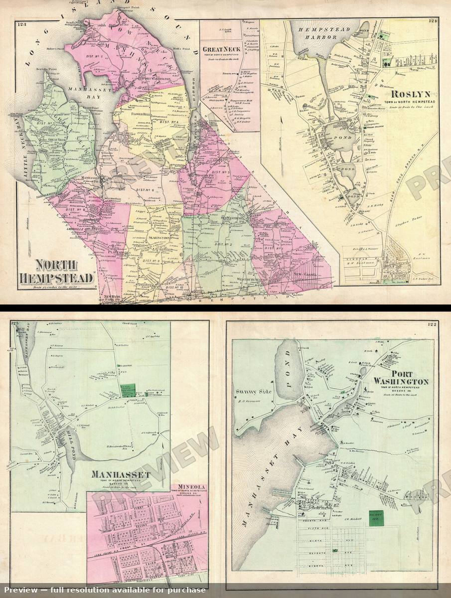 Antique map: North Hempstead, 1873, 1873