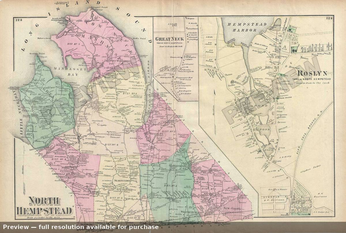 Antique map: North Hempstead 2, 1873, 1873