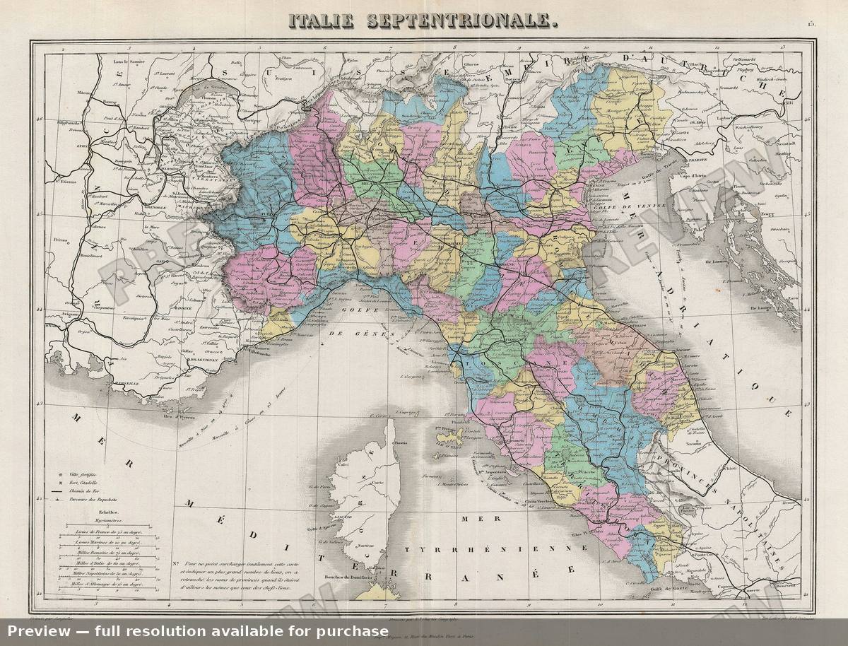 Antique map: North Italy, 1876, 1876