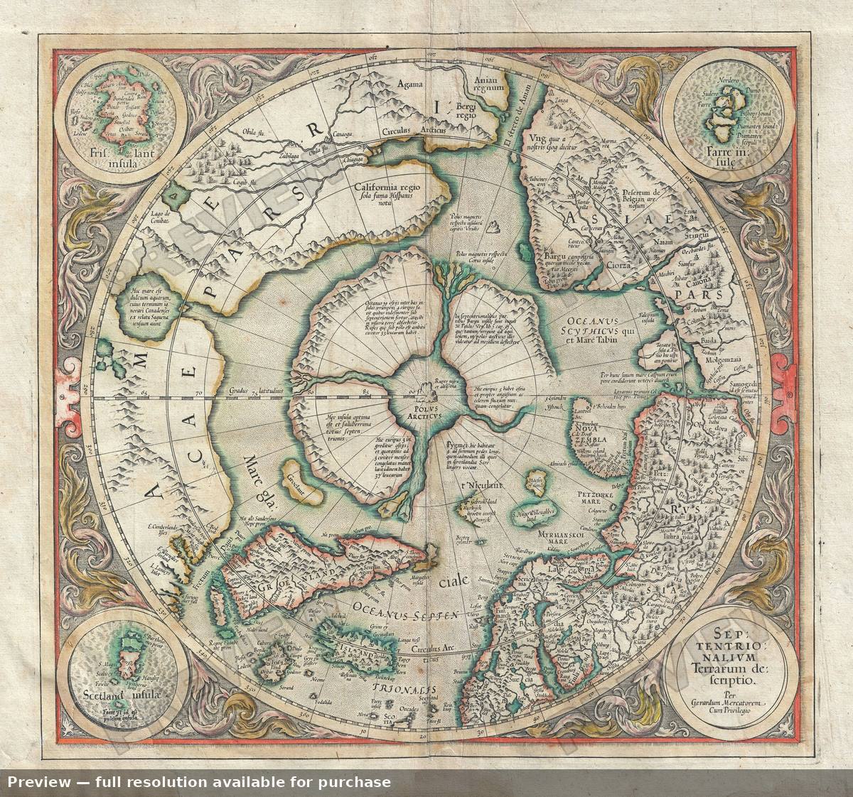 Antique map: North Pole 2, 1606