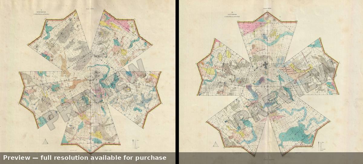 Antique map: North South Const, 1870, 1870