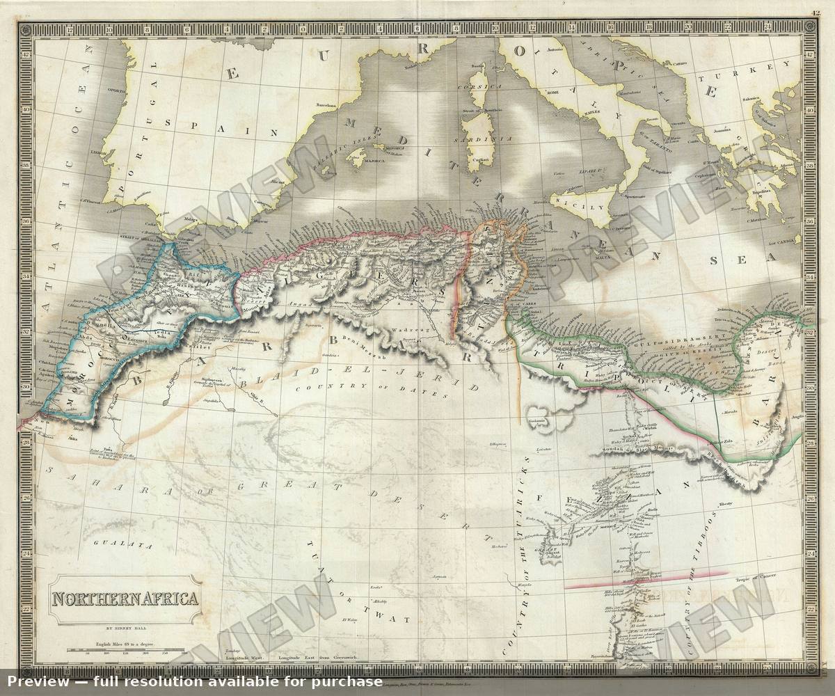 Antique map: Northern Africa, 1835, 1835