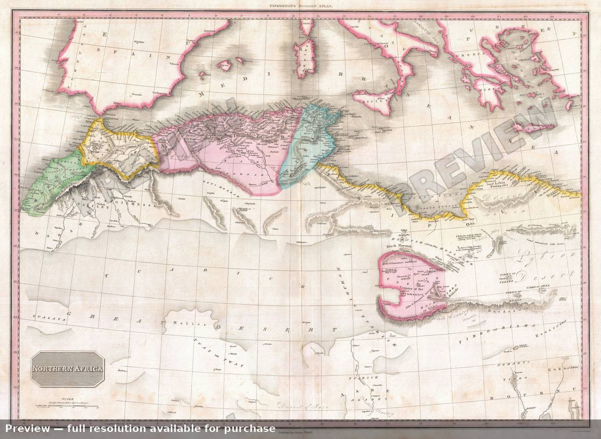 Antique map: Northern Africa, 1818, 1818