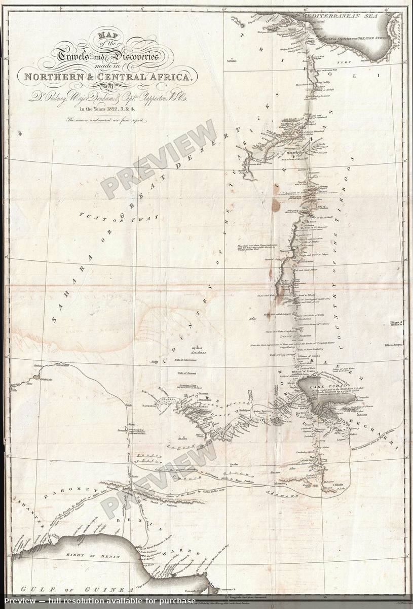 Antique map: Northern Central Africa, 1826, 1826