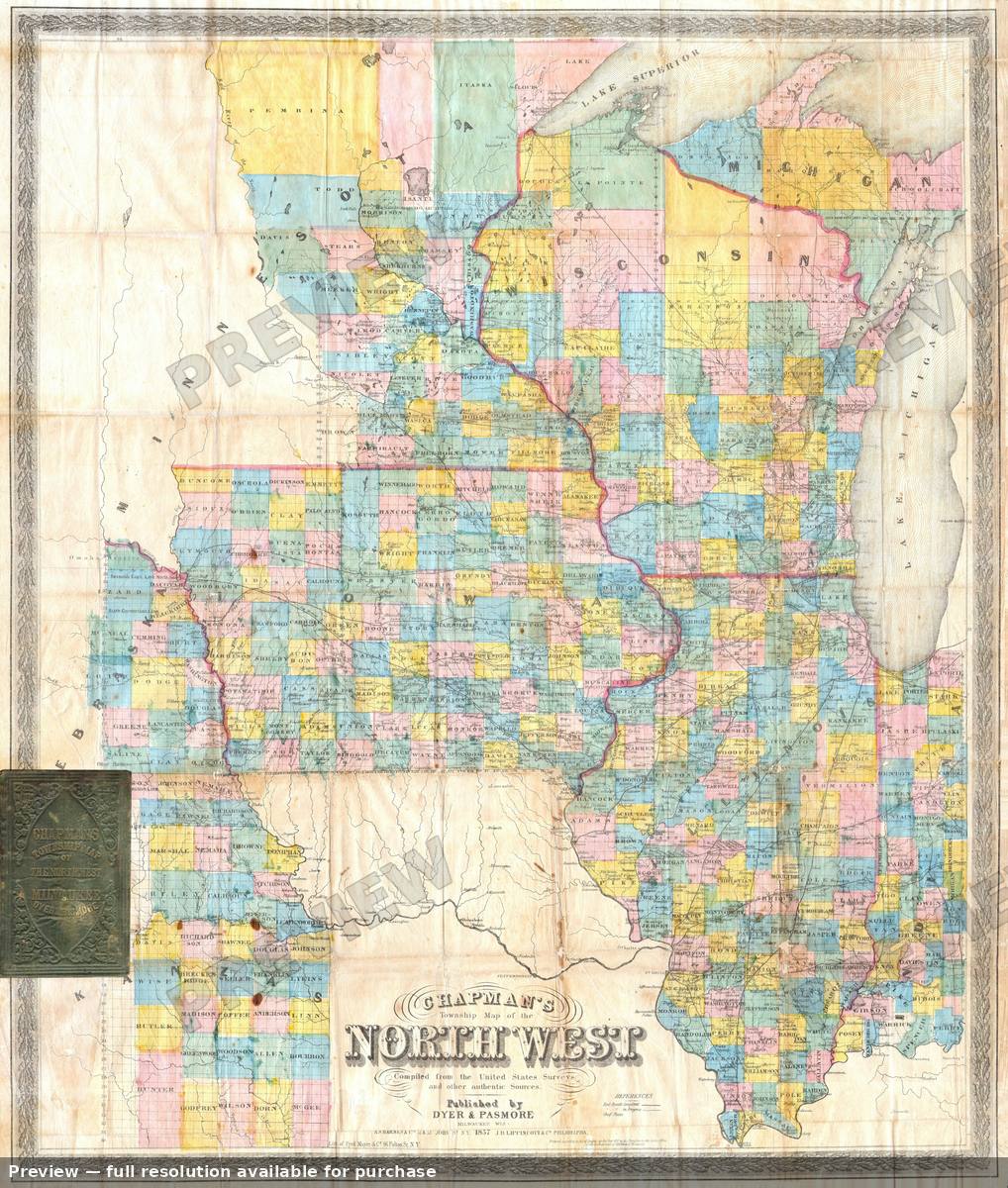 Antique map: Northwest, 1857