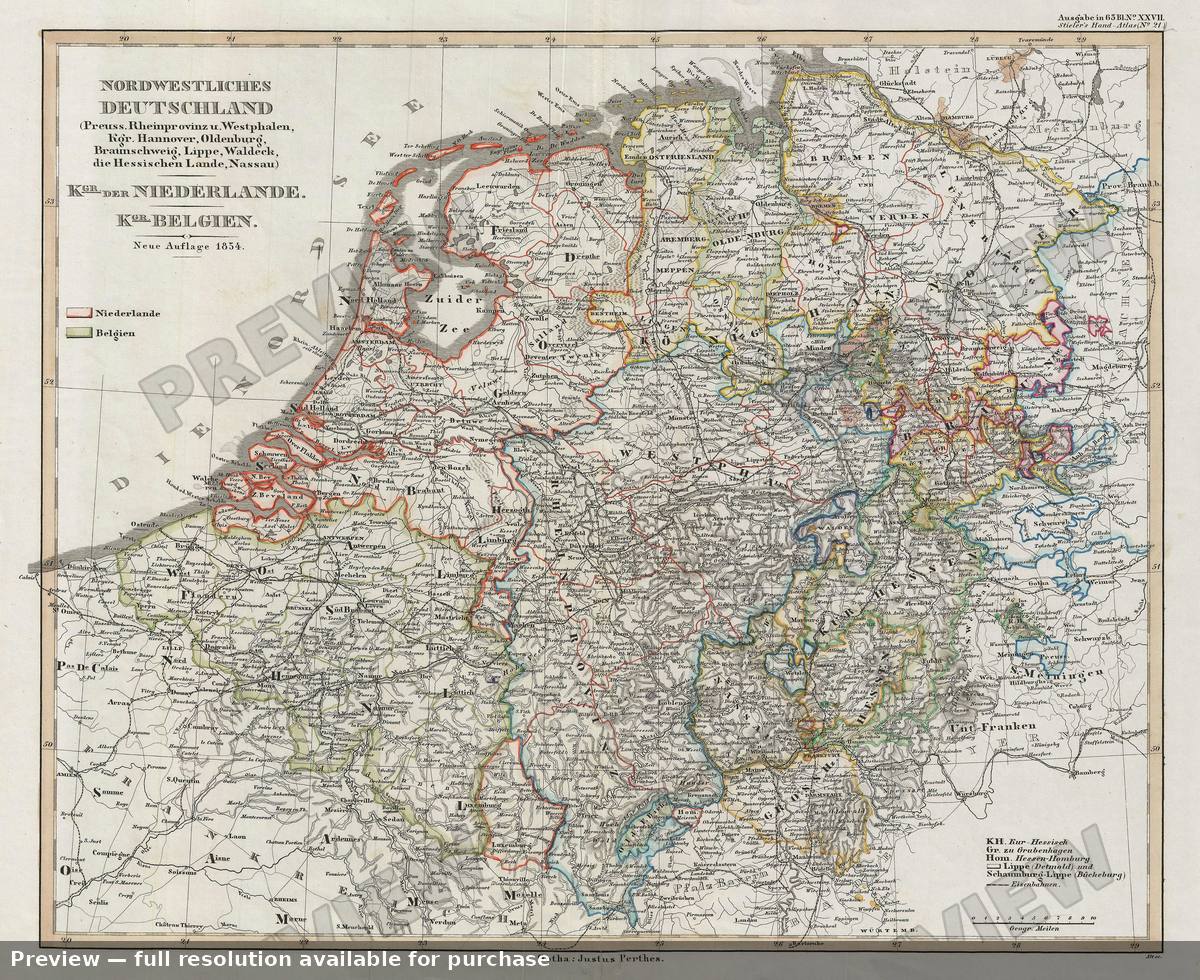 Antique map: Northwest Germany, 1854, 1854