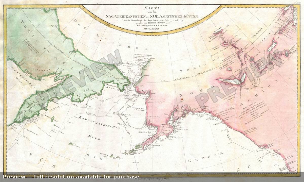 Antique map: Northwest Passage, 1788