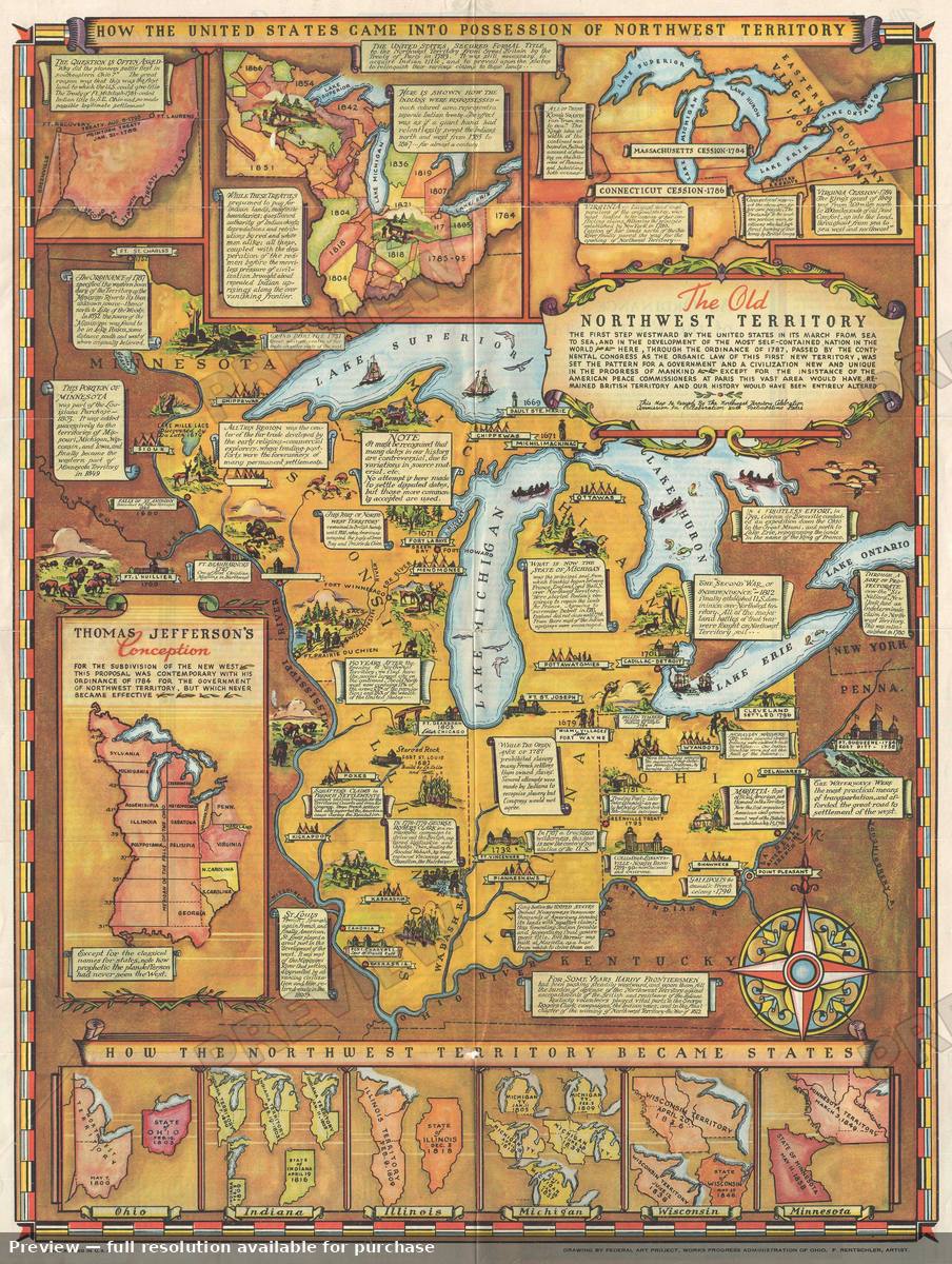 Antique map: Northwest Territory, 1937