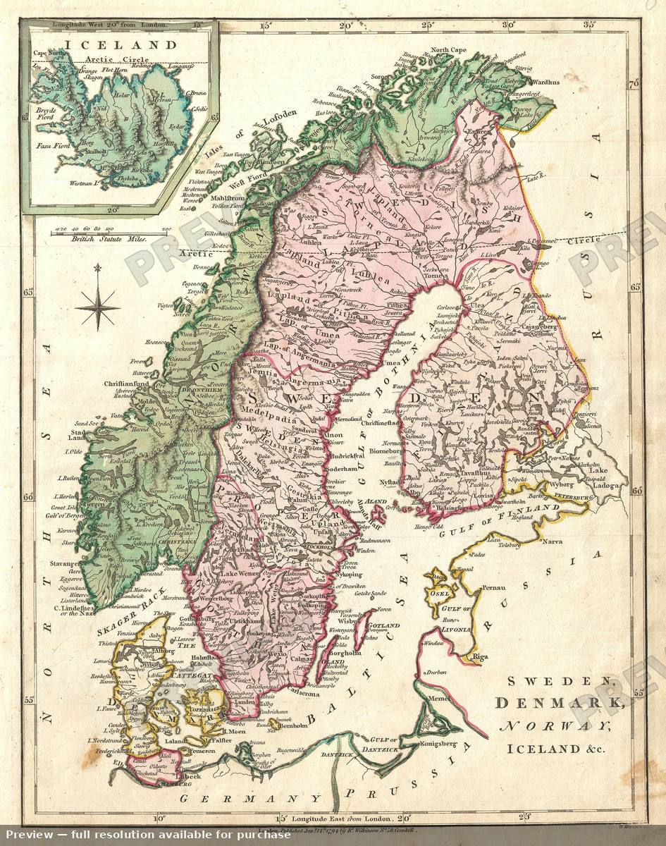Antique map: Norway Sweden, 1794, 1794